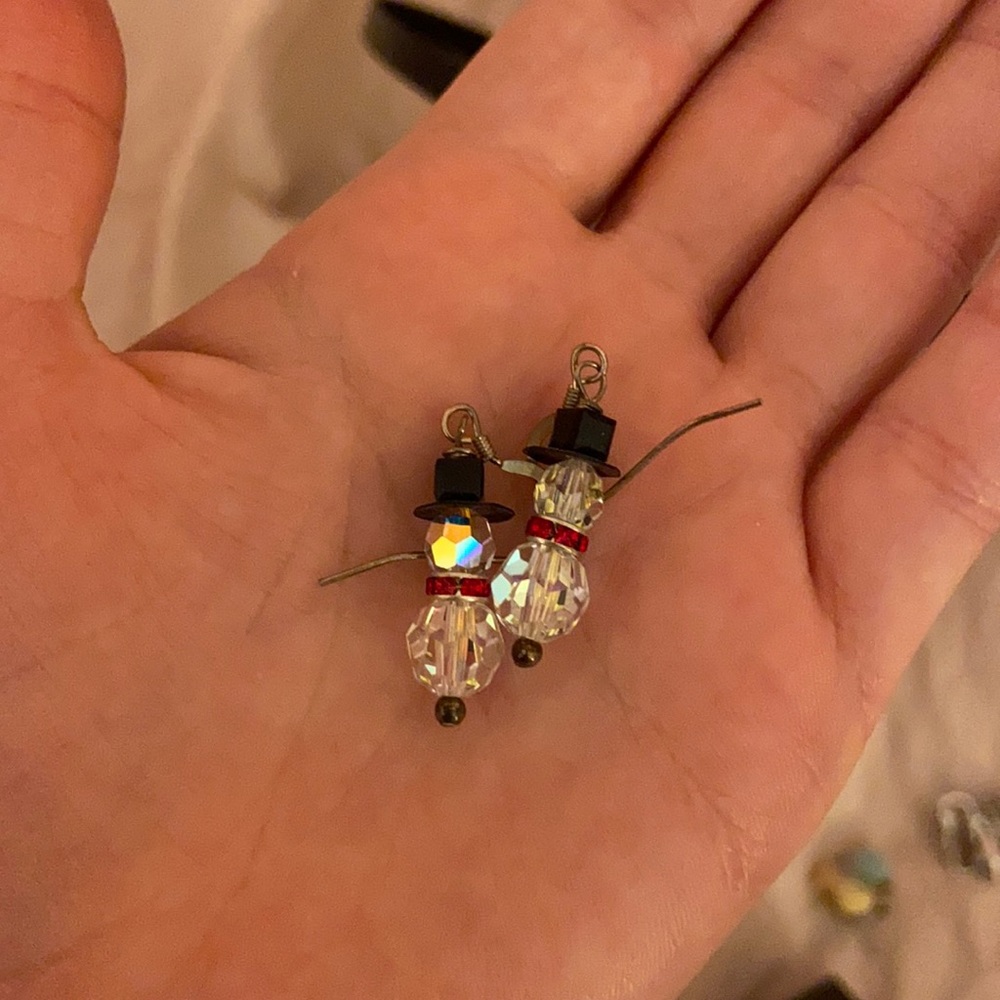 Handmade snowman earling